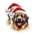 (2 Pack) Christmas Dog Magnets - Santa Hat Dog Decor - Holiday Refrigerator Decor - 5 Inches On Longest Side - Thick Durable Magnet - Made in USA - MAG27905