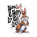 (2 Pack) Hoppy Go Lucky Magnets - Cute Rabbit Magnets - Positive Quote Magnets - 5" On Longest Side - for Cars, Fridges, Toolboxes - Made in USA - MAG4267
