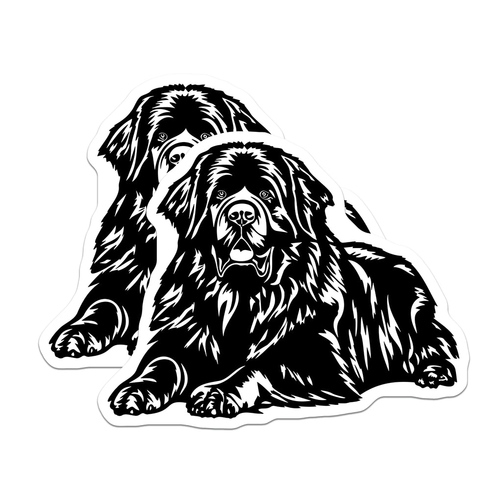 (2 Pack) Newfoundland Dog Magnets - Newfie Owner Decor - Large Breed Animal Art - Pet Lover Refrigerator - 5 Inches On Longest Side - Thick Durable Magnet - Made in USA - MAG38253