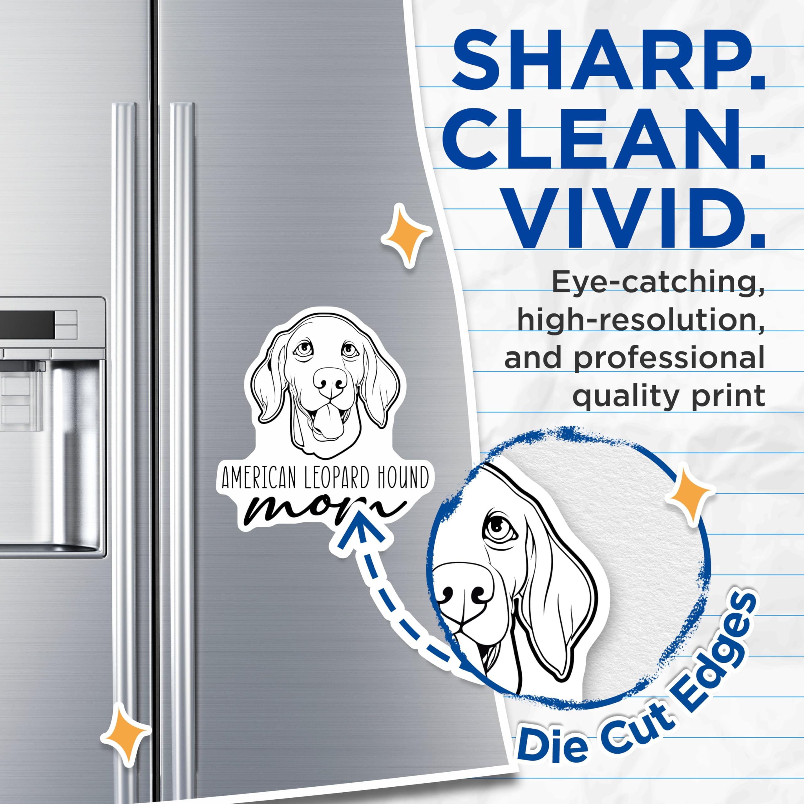 (2 Pack) American Leopard Hound Mom Magnets - Dog Lover Accessory Decor - Pet Parent Refrigerator Display - 5 Inches On Longest Side - Thick Durable Magnet - Made in USA - MAG27036