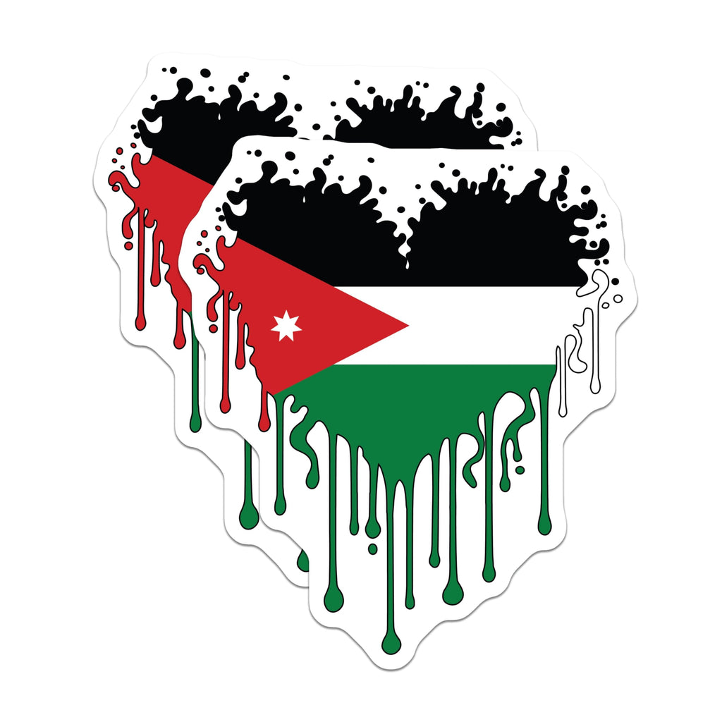 (2 Pack) Jordan Flag Magnets - Jordanian Pride - Fridge Magnets Decor - 5" On Longest Side - Premium Magnet - for Cars, Refrigerators, Toolboxes, Lockers - Made in USA - MAG18850