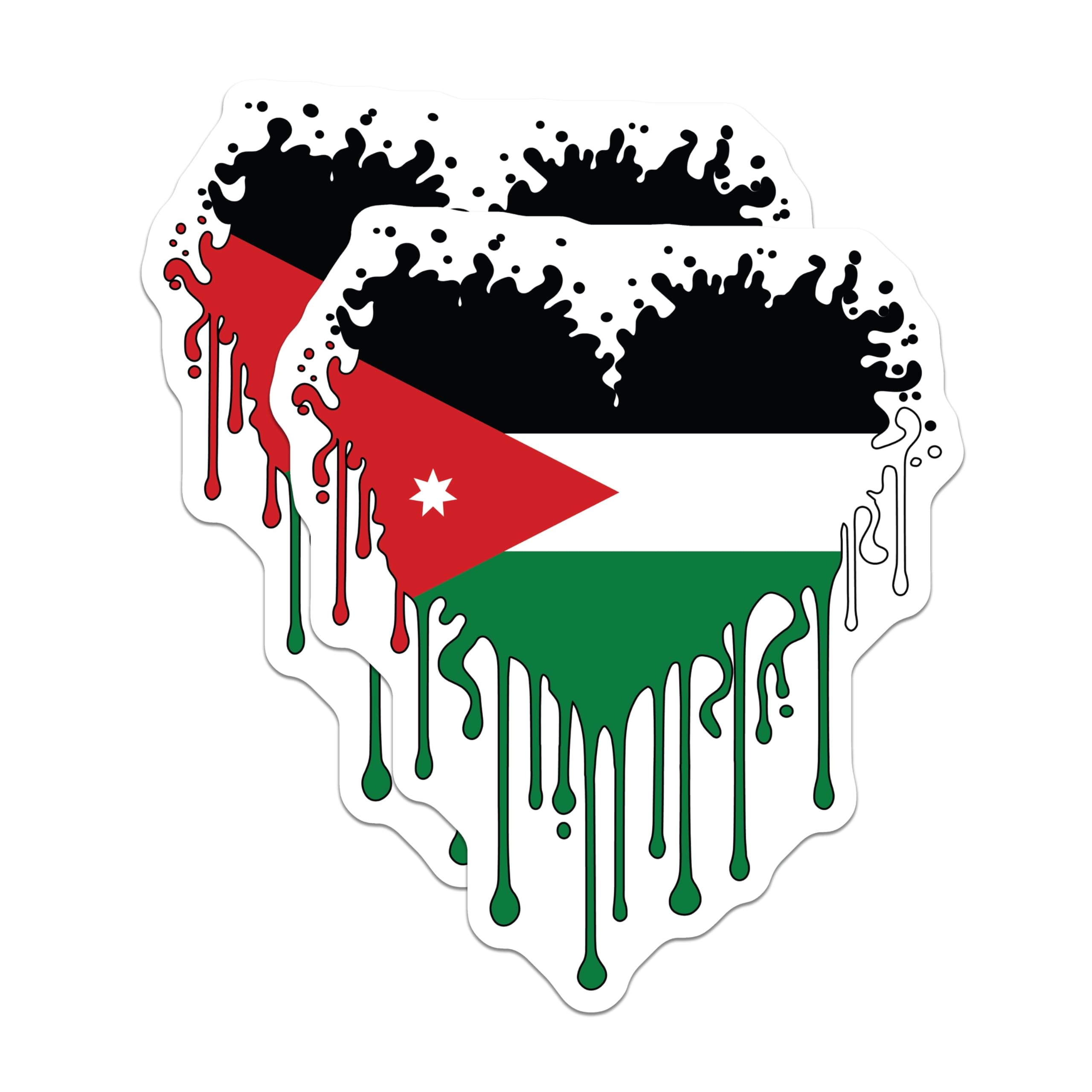 (2 Pack) Jordan Flag Magnets - Jordanian Pride - Fridge Magnets Decor - 5" On Longest Side - Premium Magnet - for Cars, Refrigerators, Toolboxes, Lockers - Made in USA - MAG18850