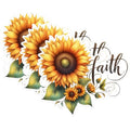 (3 Pack) Sunflower Faith Decals - Laptop Decal - Floral Faith Decal - 3 Inches On Longest Side - Easy Peel & Apply - Made in USA - 3MCS1423