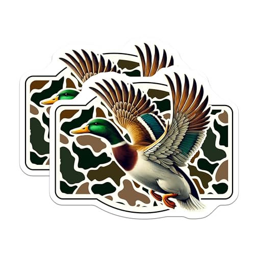 (2 Pack) Duck Hunting Magnets Magnets - Wildlife Art - Nature Lover Decor - 5" On Longest Side - Made in USA - Sticks to Refrigerators & Metal Surfaces - MAG8717
