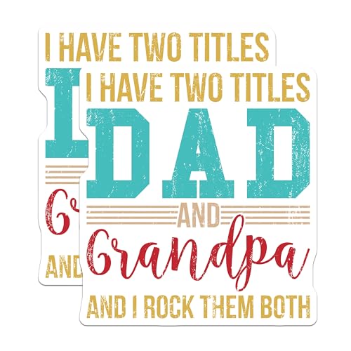 (2 Pack) Dad and Grandpa Stickers - Funny Dad Stickers - Father's Day Stickers for Dad - 5" On Longest Side - Sticks to Smooth Flat Surfaces - Made in USA - BMCS5082