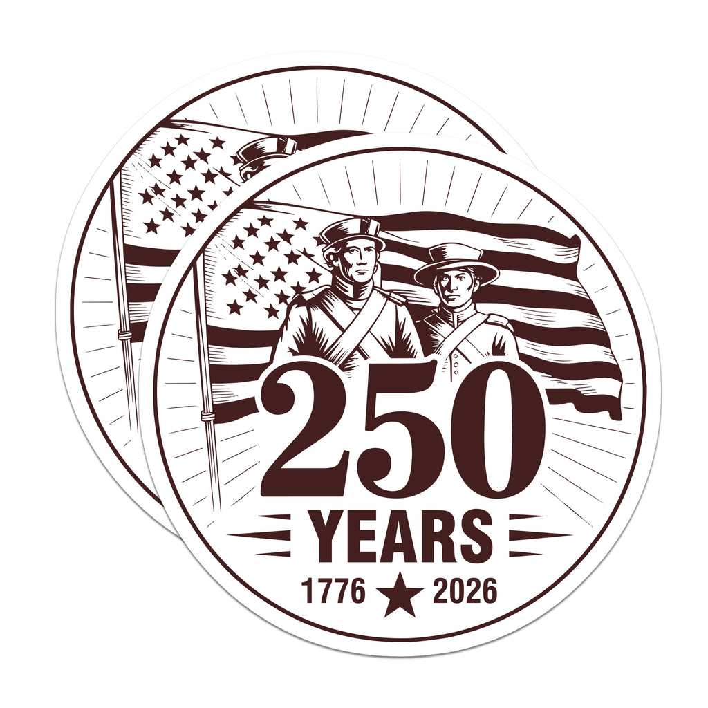 (2 Pack) USA 250 Years Magnets - American Revolution 1776 2026 - Patriotic History Semiquincentennial Decor - 5 Inches On Longest Side - Thick Durable Magnet - Made in USA - MAG36284