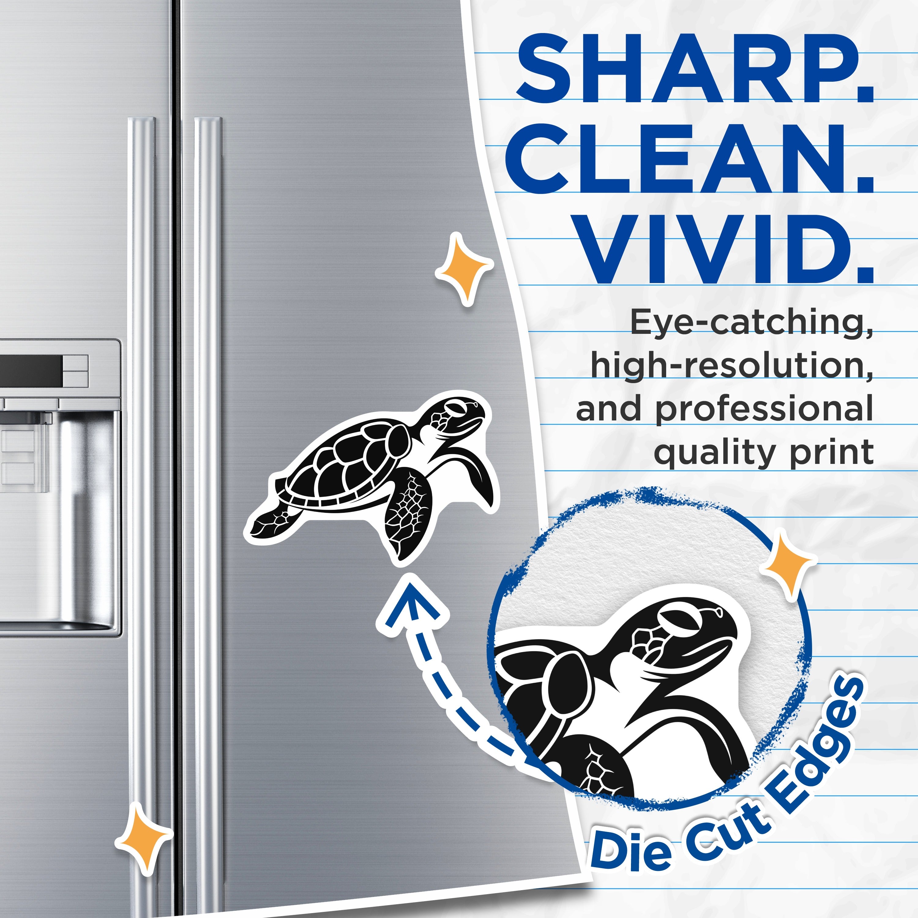 (2 Pack) Sea Turtle Magnets - Ocean Animal Decor - Nature Lover Fridge Art - 5 Inches On Longest Side - Thick Durable Magnet - Made in USA - MAG39880