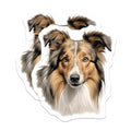 (2 Pack) Shetland Sheepdog Magnets - Sheltie Dog Art - Canine Lover Decor - Animal Breed Fridge Accessory - Pet Owner Idea - 5 Inches On Longest Side - Thick Durable Magnet - Made in USA - MAG23696