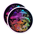 (2 Pack) Mushroom Stickers - Psychedelic Art Stickers - Colorful Mushroom Decals - 5" On Longest Side - Sticks to Smooth Flat Surfaces - Made in USA - BMCS6767