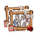 (2 Pack) Baseball Nana Magnets - Leopard Print Baseball Fan - Grandparent Sports Decor - 5 Inches On Longest Side - Thick Durable Magnet - Made in USA - MAG27597