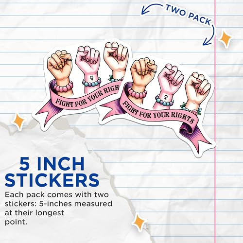 (2 Pack) Fight for Your Rights Stickers - 5" On Longest Side - Sticks to Smooth Flat Surfaces - Made in USA - BMCS8348 - BMCS8348
