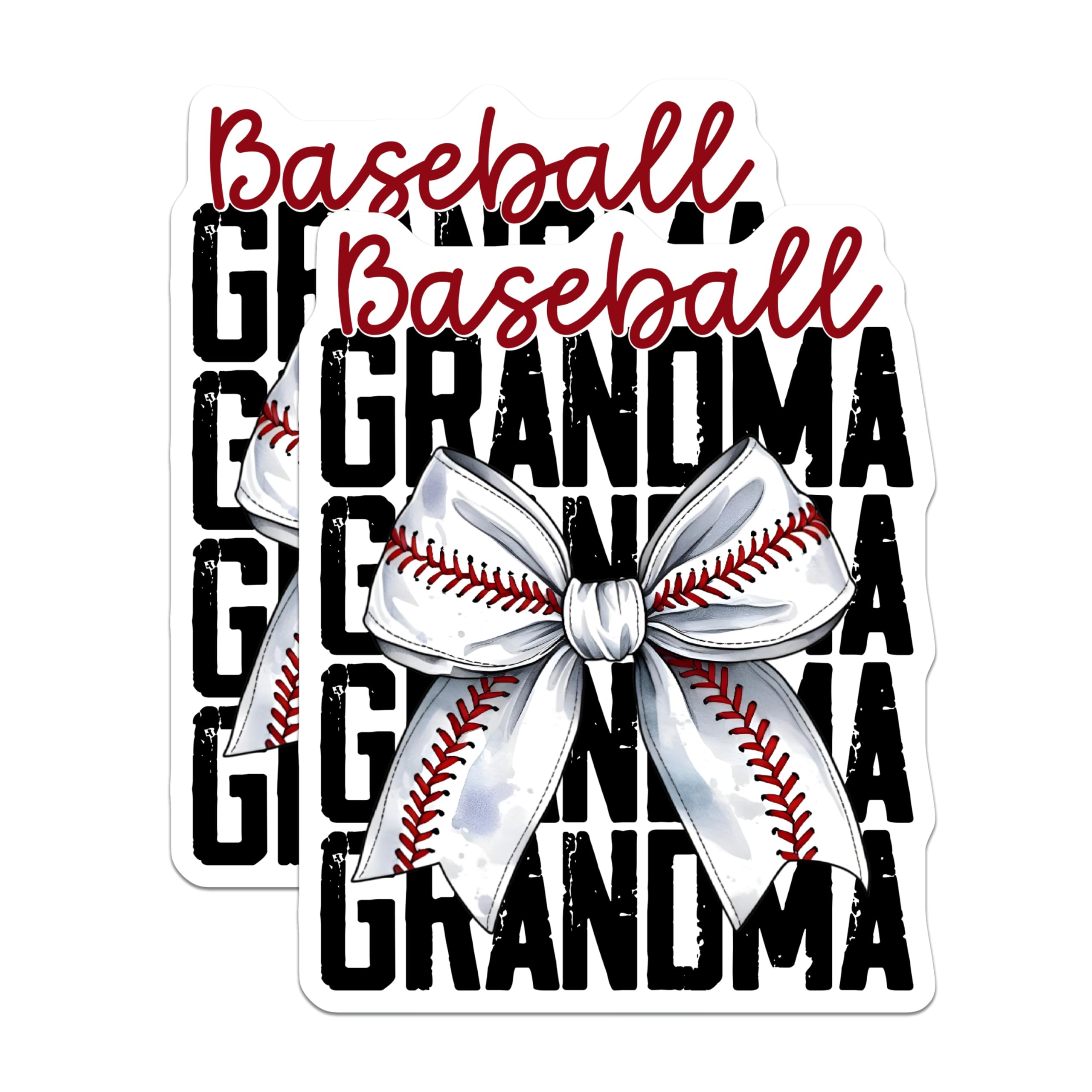 (2 Pack) Baseball Grandma Magnets - Game Day Decor - Sports Fan Accessories - 5 Inches On Longest Side - Thick Durable Magnet - Made in USA - MAG22539
