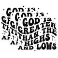 (3 Pack) God is Greater Decals - Faith Inspired - Christian Decals- 3 Inches On Longest Side - Easy Peel & Apply - Made in USA - 3MCS5995