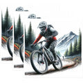 (3 Pack) Mountain Bike Decals - Biker Silhouette - Extreme Sport Stickers - 3 Inches On Longest Side - Easy Peel & Apply - Made in USA - 3MCS1368
