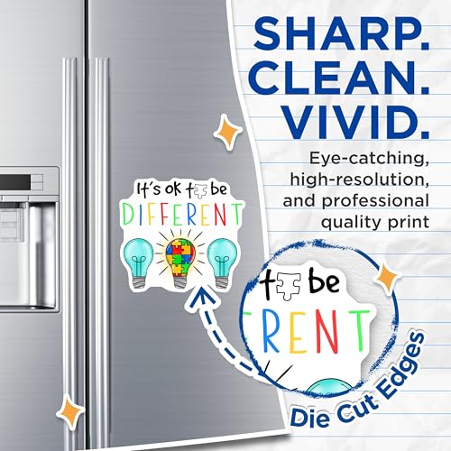 (2 Pack) It's Okay to Be Different Magnets Magnets - 5" On Longest Side - Made in USA - Sticks to Refrigerators & Metal Surfaces - MAG8524
