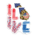 (2 Pack) Georgia Love Magnets - Patriotic Sunflower - USA Flag Art Refrigerator Magnets - 5" On Longest Side - Premium Magnet - for Cars, Refrigerators, Toolboxes, Lockers - Made in USA - MAG18838