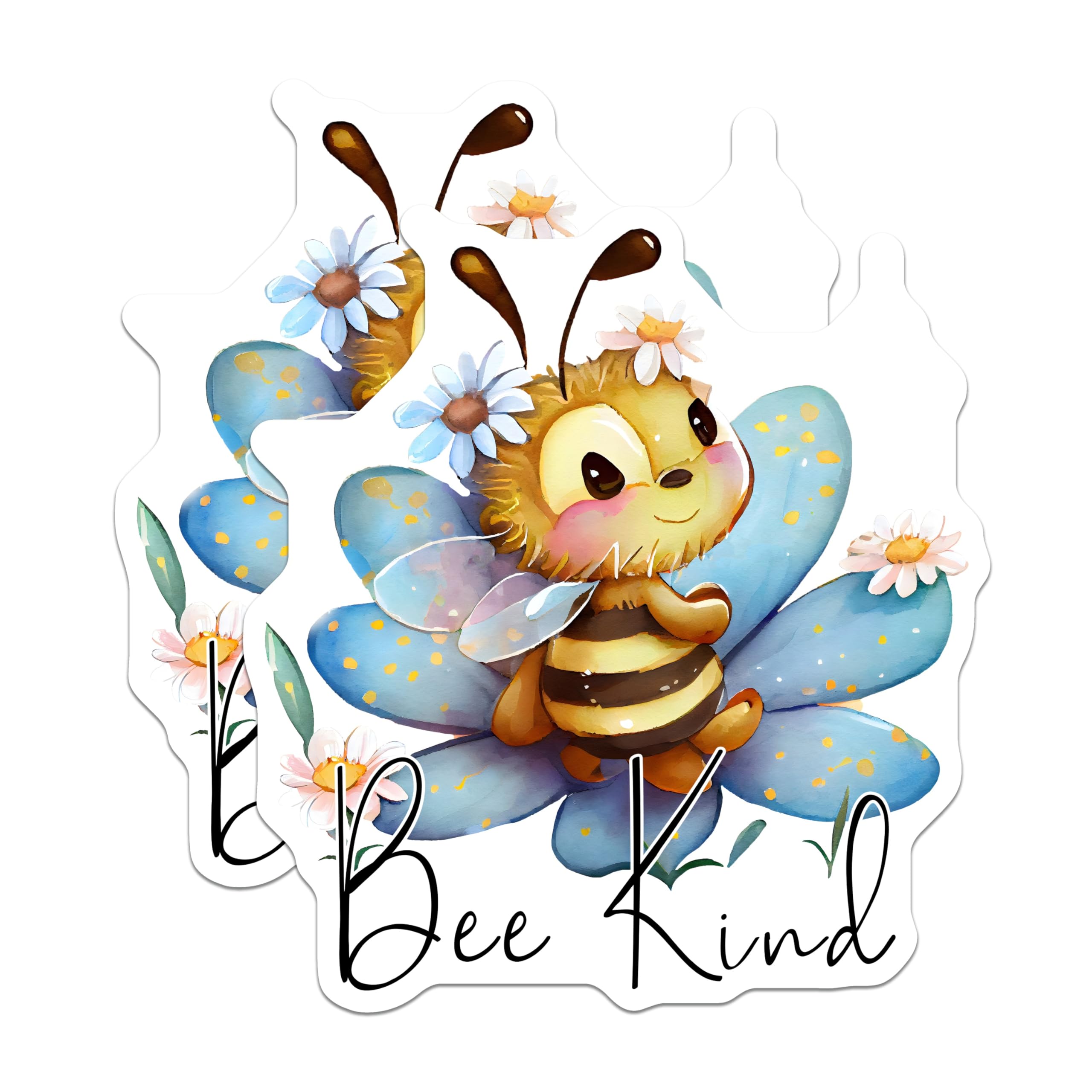 (2 Pack) Bee Kind Magnets - Cute Bumble Bee Decor - Inspirational Message Magnets - 5" On Longest Side - Premium Magnet - for Cars, Refrigerators, Toolboxes, Lockers - Made in USA - MAG16746