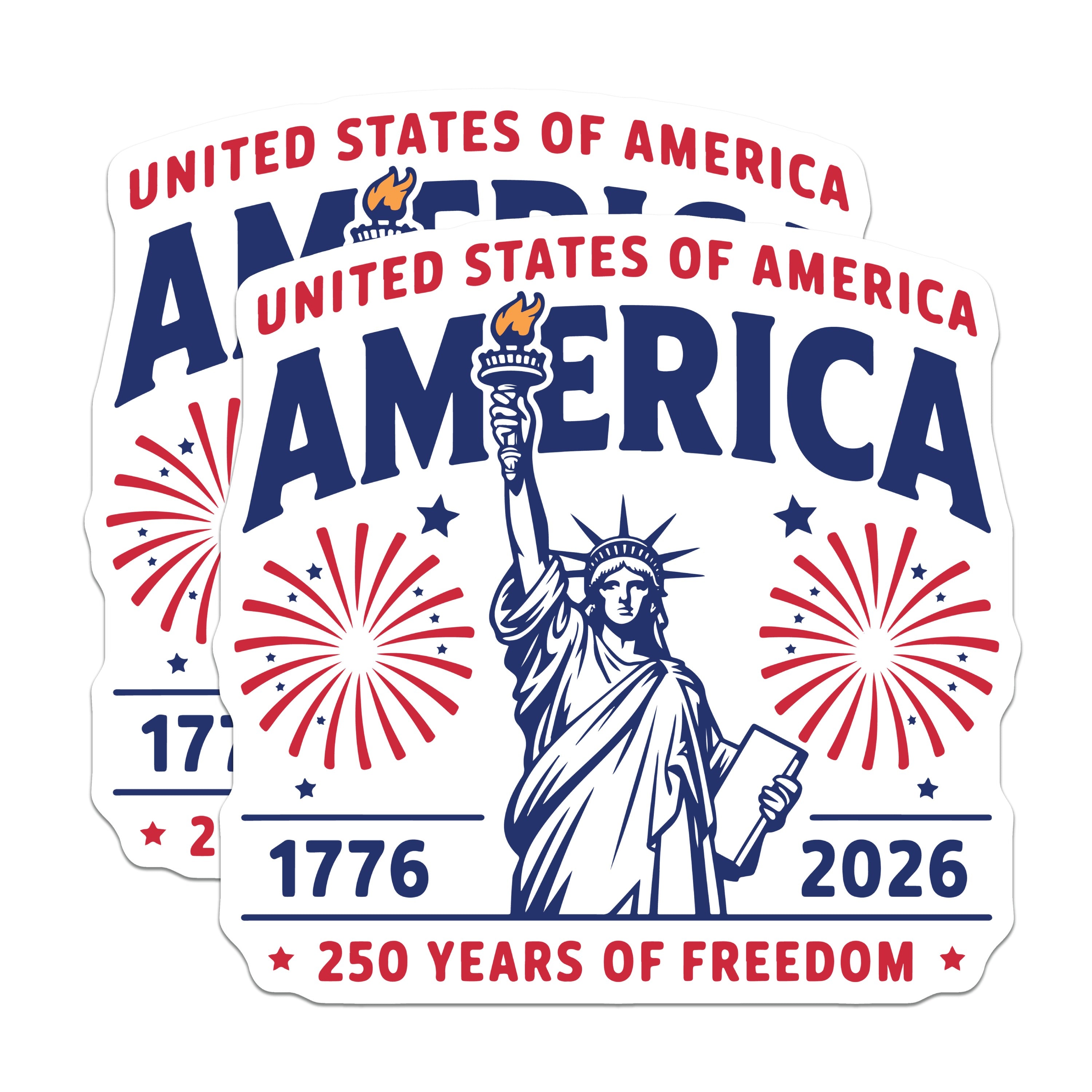 (2 Pack) America 250th Anniversary Magnets - Statue of Liberty Decor - United States Freedom Pride - 5 Inches On Longest Side - Thick Durable Magnet - Made in USA - MAG37546