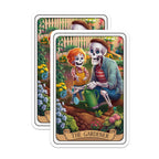 (2 Pack) The Gardener Magnets - Skeleton Art - Gardening - Colorful Skeletons - Garden Scene Magnets - Unique Skeleton - 5" On Longest Side - for Cars, Fridges, Toolboxes - Made in USA - MAG4460