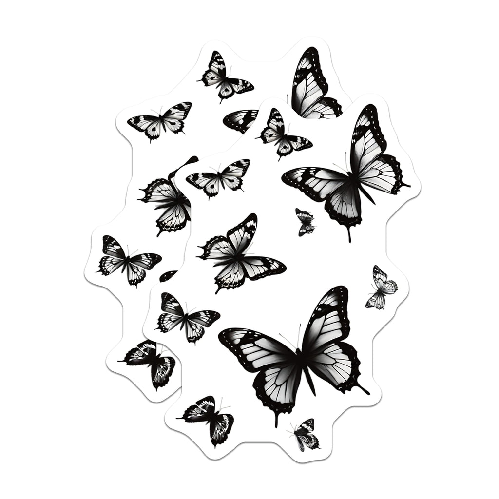 (2 Pack) Butterfly Magnets - Black and White Decor - Home and Living Refrigerator - 5" On Longest Side - Premium Magnet - for Cars, Refrigerators, Toolboxes, Lockers - Made in USA - MAG15874