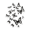 (2 Pack) Butterfly Magnets - Black and White Decor - Home and Living Refrigerator - 5" On Longest Side - Premium Magnet - for Cars, Refrigerators, Toolboxes, Lockers - Made in USA - MAG15874