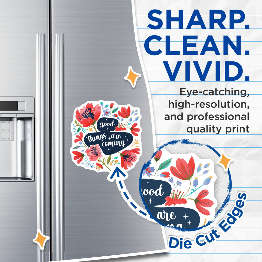 (2 Pack) Good Things are Coming Magnets - Uplifting Floral Affirmation Art - Positive Reminder for Fridge Locker - 5 Inches On Longest Side - Thick Durable Magnet - Made in USA - MAG36014