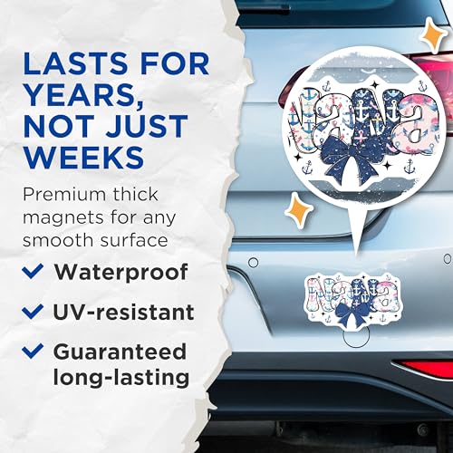 (2 Pack) a Magnets Magnets - Anchor Theme - Nautical Design - 5" On Longest Side - Made in USA - Sticks to Refrigerators & Metal Surfaces - MAG9014