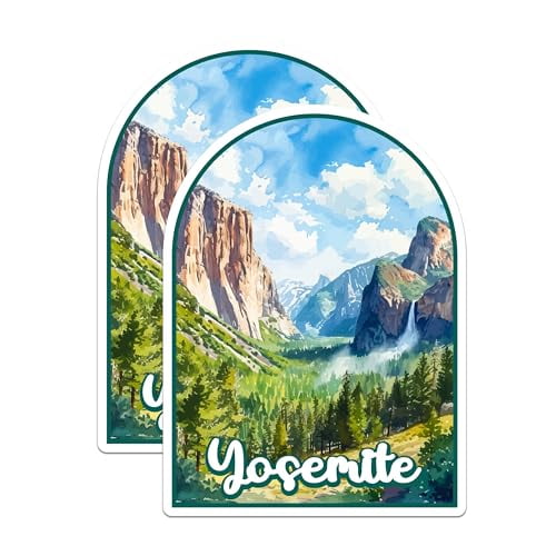 (2 Pack) Yosemite National Park Bumper Magnet - US National Park - Choose from 63 Parks - 5" On Longest Side - Decal for Car Bumper, Laptop, Water Bottle, Wall, and Window - MAG1549