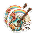 (2 Pack) Love Tunes Stickers - 5" On Longest Side - Sticks to Smooth Flat Surfaces - Made in USA - BMCS8851 - BMCS8851