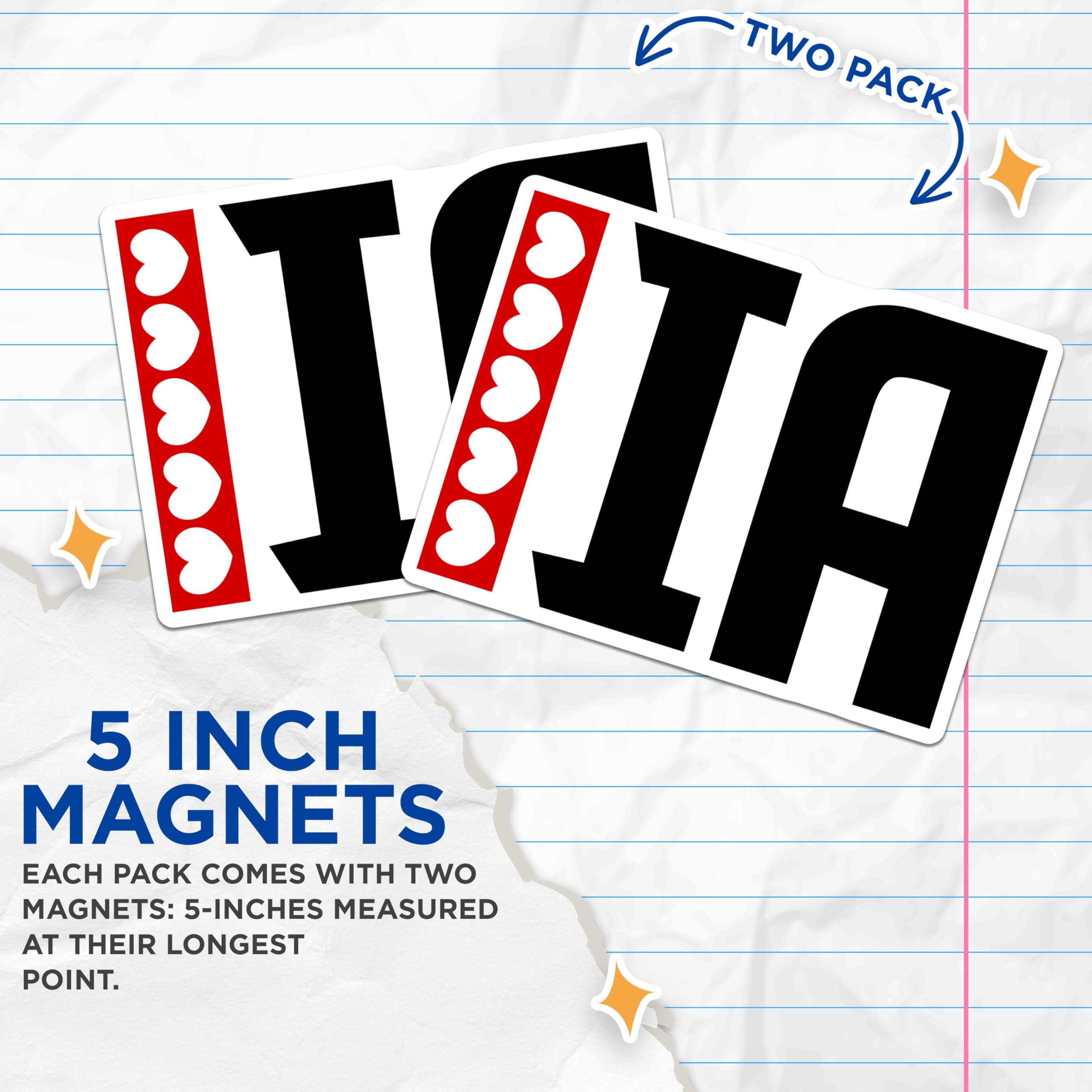 (2 Pack) CIA Magnets - Intelligence Agency Decor - Patriotic Heart Design - 5 Inches On Longest Side - Thick Durable Magnet - Made in USA - MAG19304