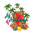 (2 Pack) Alabama Leopard Magnets - Tropical Flowers - Palm Tree Refrigerator Decor - 5" On Longest Side - Premium Magnet - for Cars, Refrigerators, Toolboxes, Lockers - Made in USA - MAG17278
