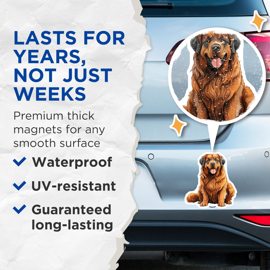 (2 Pack) Tibetan Mastiff Magnets - Majestic Dog Breed Artwork - Pet Lover Refrigerator Decor - Canine Enthusiast Display - 5 Inches On Longest Side - Thick Durable Magnet - Made in USA - MAG24270