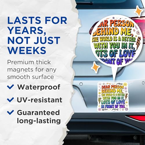 (2 Pack) Positive Message Magnets - Colorful Quote Magnet - Inspirational Words Magnet - Motivational Magnet - 5" On Longest Side - for Cars, Fridges, Toolboxes - Made in USA - MAG3896
