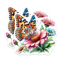 (2 Pack) Colorful Butterfly Magnets - Pink Zinnia Flower Art - Vibrant Garden Fridge Decor - Nature Aesthetic - 5 Inches On Longest Side - Thick Durable Magnet - Made in USA - MAG39452
