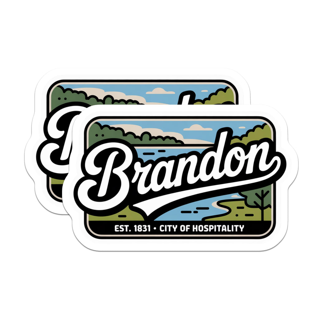 (2 Pack) Brandon Florida Magnets - City of Hospitality Landmark Decor - Est 1831 Community Souvenir - 5 Inches On Longest Side - Thick Durable Magnet - Made in USA - MAG19328