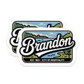 (2 Pack) Brandon Florida Magnets - City of Hospitality Landmark Decor - Est 1831 Community Souvenir - 5 Inches On Longest Side - Thick Durable Magnet - Made in USA - MAG19328