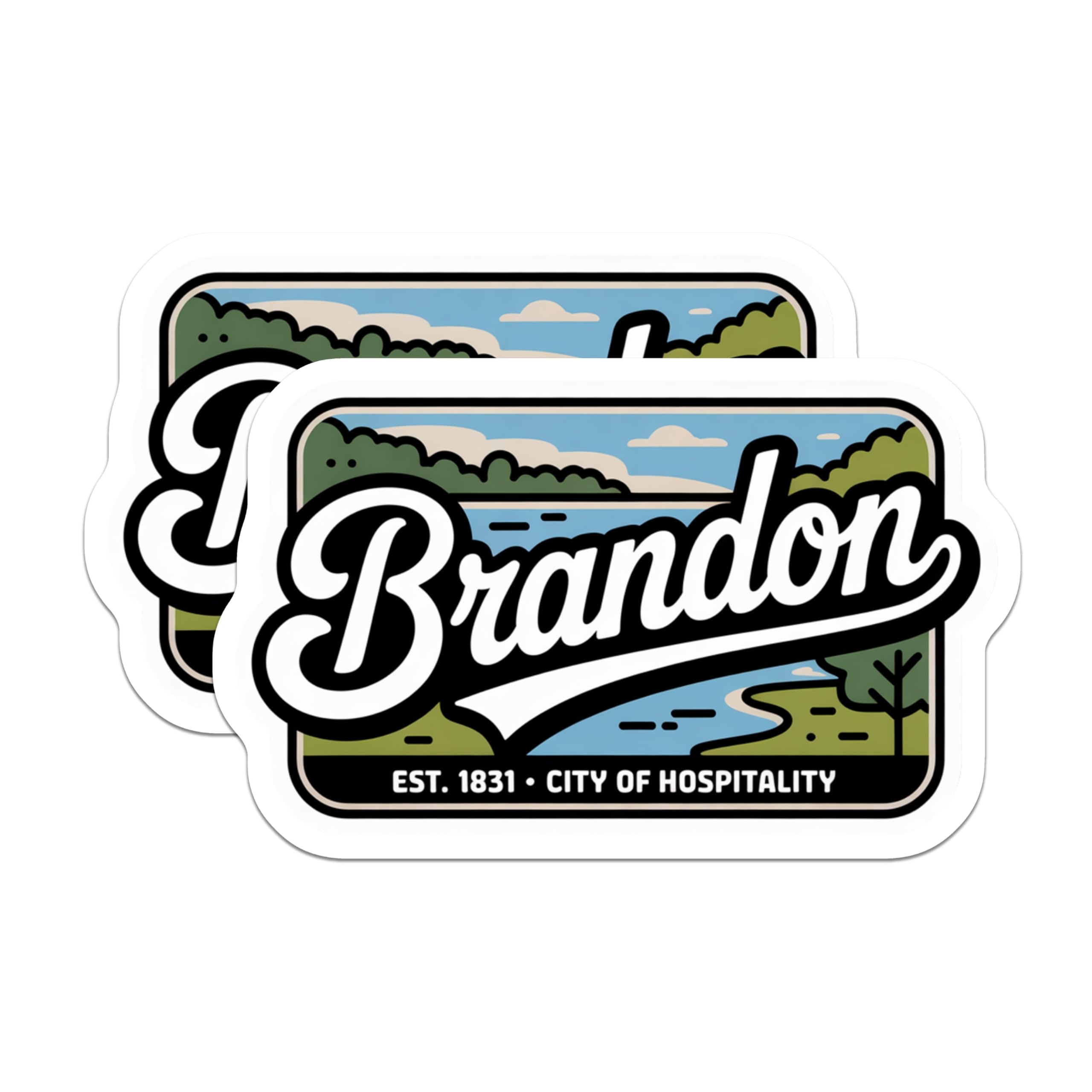 (2 Pack) Brandon Florida Magnets - City of Hospitality Landmark Decor - Est 1831 Community Souvenir - 5 Inches On Longest Side - Thick Durable Magnet - Made in USA - MAG19328