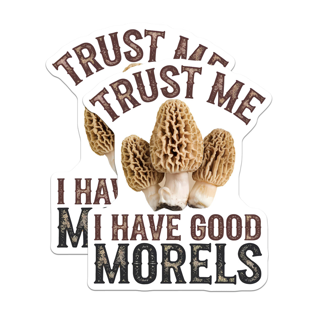 (2 Pack) Morel Mushroom Magnets - Foraging Fun Decor - Fungi Lover Present - 5" On Longest Side - Premium Magnet - for Cars, Refrigerators, Toolboxes, Lockers - Made in USA - MAG15801