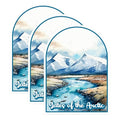 (3 Pack) Gates of The Arctic Decals - National Park Decals - River and Mountain Stickers - 3 Inches On Longest Side - Easy Peel & Apply - Made in USA - 3MCS0400