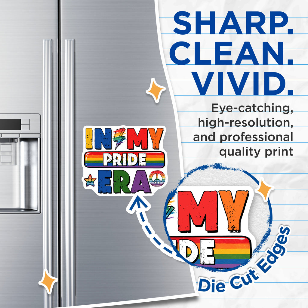 (2 Pack) Pride Era Magnets - Rainbow LGBTQ Ally Merch - Peace Sign Star Statement - 5 Inches On Longest Side - Thick Durable Magnet - Made in USA - MAG36681