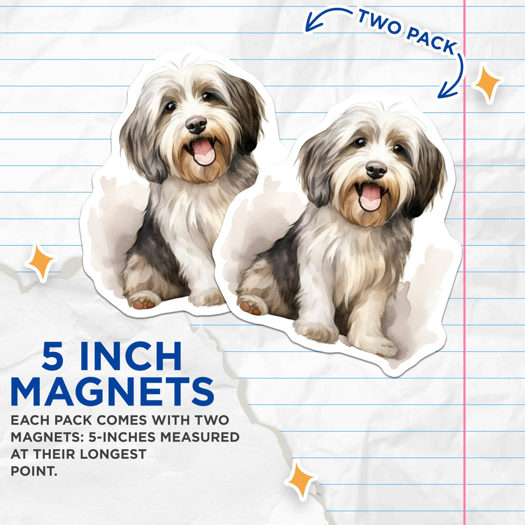 (2 Pack) Havanese Dog Magnets - Adorable Pet Lover Accessory - Fridge Locker Decor - 5 Inches On Longest Side - Thick Durable Magnet - Made in USA - MAG30608