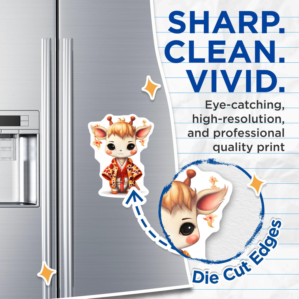 (2 Pack) Giraffe Magnets - Cute Animal Magnets - Kawaii Art Magnets - 5" On Longest Side - Premium Magnet - for Cars, Refrigerators, Toolboxes, Lockers - Made in USA - MAG16736