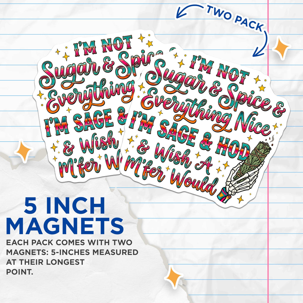 (2 Pack) Sage Hood Magnets - Sarcastic Witchy Decor - Funny Refrigerator Magnets - 5 Inches On Longest Side - Thick Durable Magnet - Made in USA - MAG23619