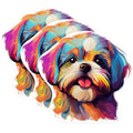 (3 Pack) Shih Tzu Decals - Colorful Dog Art - Laptop Decal - 3 Inches On Longest Side - Easy Peel & Apply - Made in USA - 3MCS0823