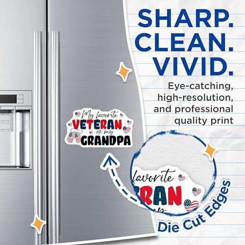 (2 Pack) Veteran Magnets Magnets - 5" On Longest Side - Made in USA - Sticks to Refrigerators & Metal Surfaces - MAG8370