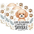 (3 Pack) Golden Doodle Decals - Dog Lover Stickers - Puppy Art Laptop Decal - 3 Inches On Longest Side - Easy Peel & Apply - Made in USA - 3MCS1253