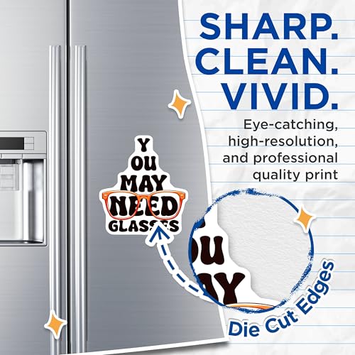(2 Pack) You May Need Glasses Magnets - 5" On Longest Side - for Cars, Fridges, Toolboxes - Made in USA - MAG8075