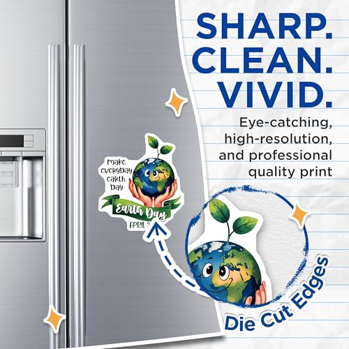(2 Pack) Make Everyday Earth Day Magnets Magnets - Go Green - April 22 Earth Day Decor - 5" On Longest Side - Made in USA - Sticks to Refrigerators & Metal Surfaces - MAG8440