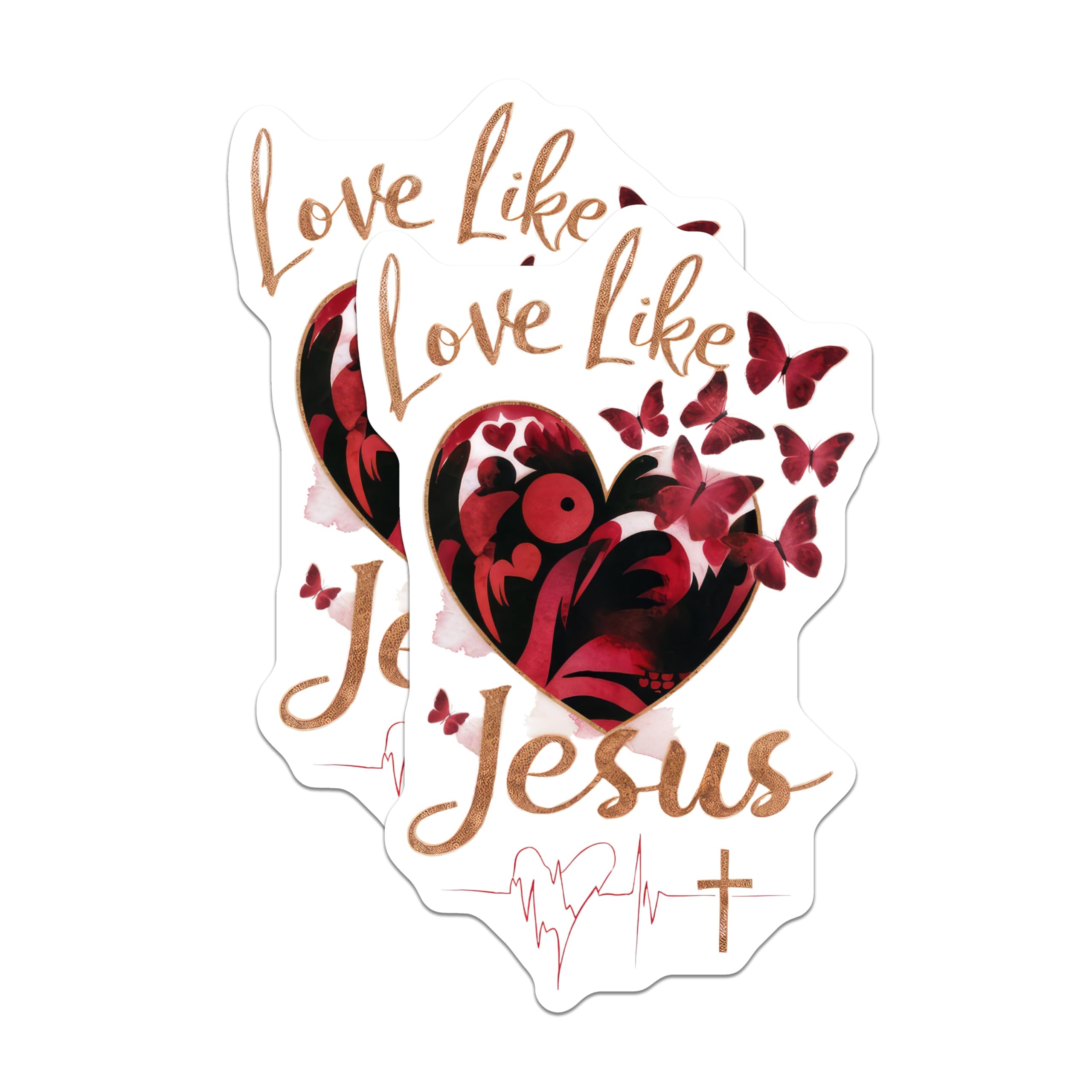 (2 Pack) Love Like Jesus Magnets - Christian Faith Decor - Inspirational Religious Art - 5 Inches On Longest Side - Thick Durable Magnet - Made in USA - MAG30686
