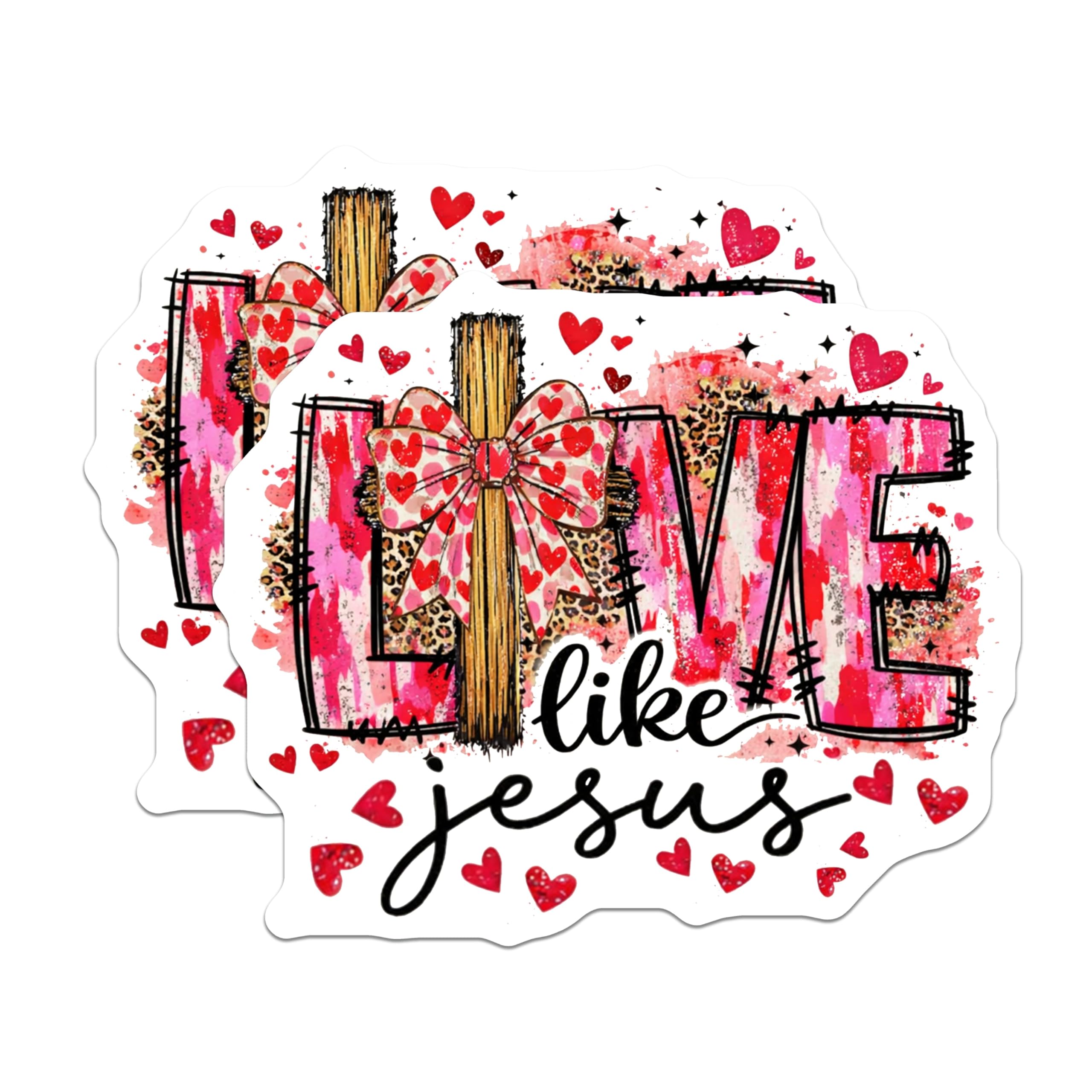 (2 Pack) Love Like Jesus Magnets - Faith Based Message - Religious Refrigerator Magnets - 5" On Longest Side - Premium Magnet - for Cars, Refrigerators, Toolboxes, Lockers - Made in USA - MAG16807